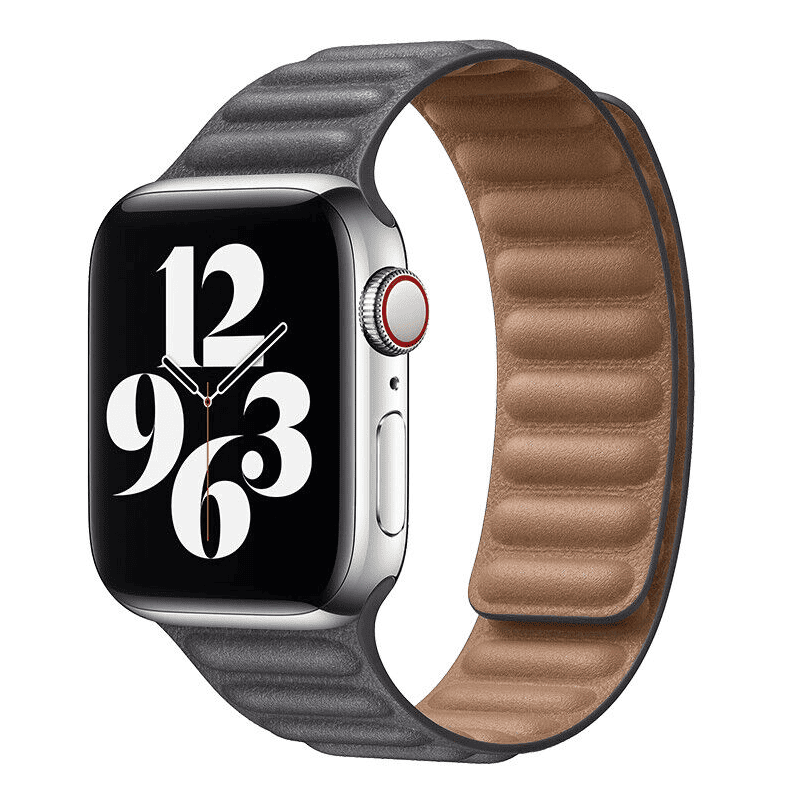 Leather Band for Apple Watch (38/40/41mm) - Size S/M (220mm) - Gray