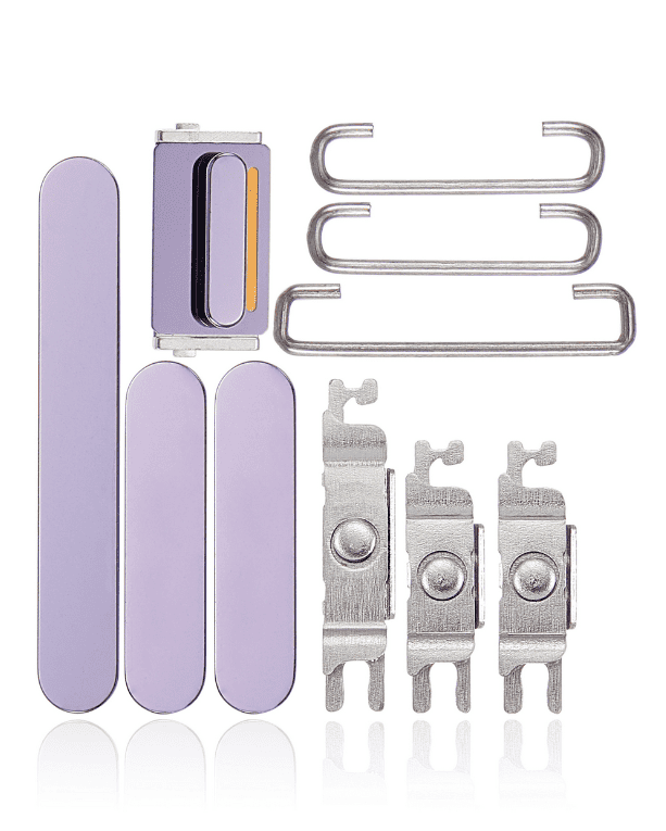 Hard Buttons (Power / Volume / Switch) Compatible For iPhone 14 Pro / 14 Pro Max (Deep Purple)
