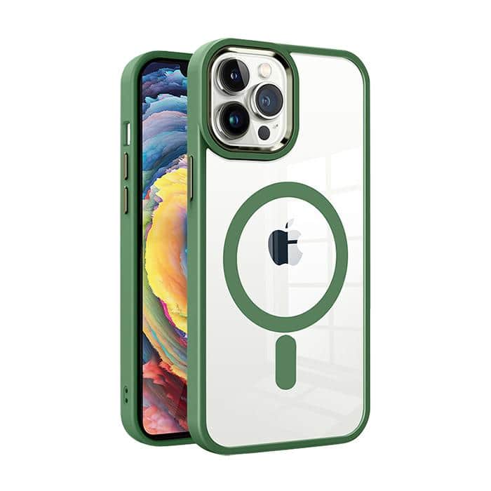 Green Clear Case with Magsafe for iPhone 13 Pro Max