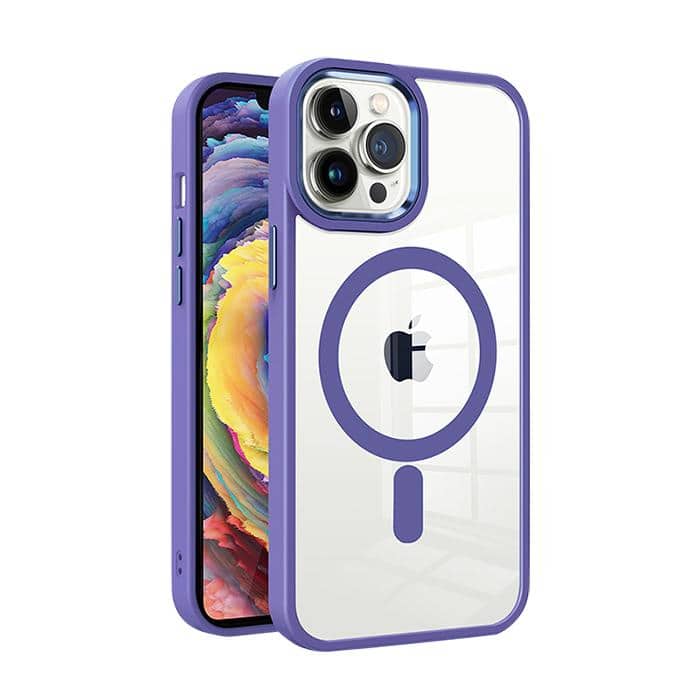 Purple Clear Case with Magsafe for iPhone 14