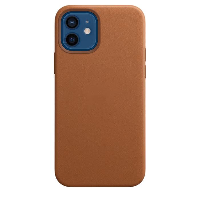 Genuine Leather Case with MagSafe for iPhone 12 / 12 Pro - Brown