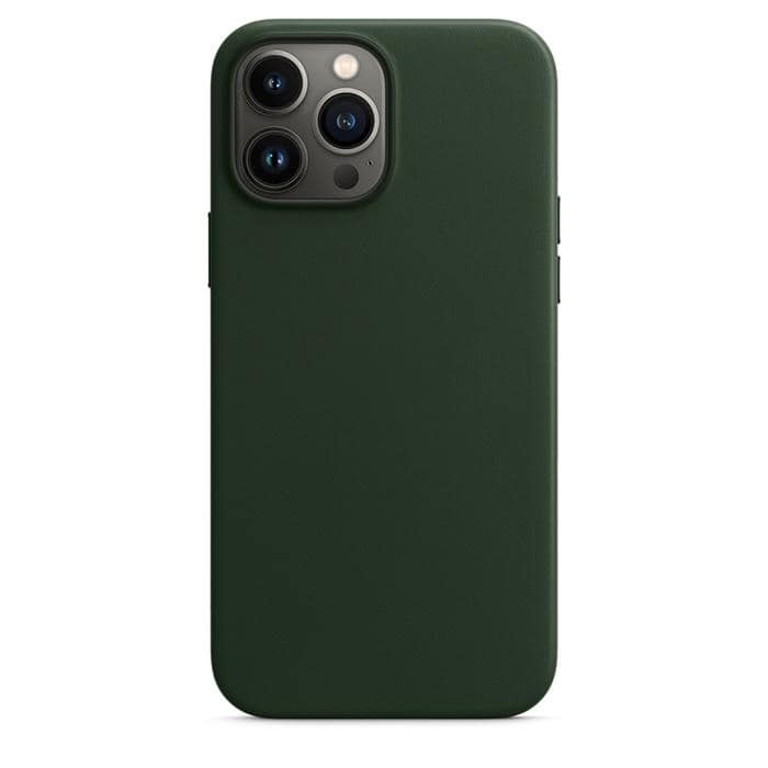 Genuine Leather Case with MagSafe for iPhone 13 Pro Max - Green