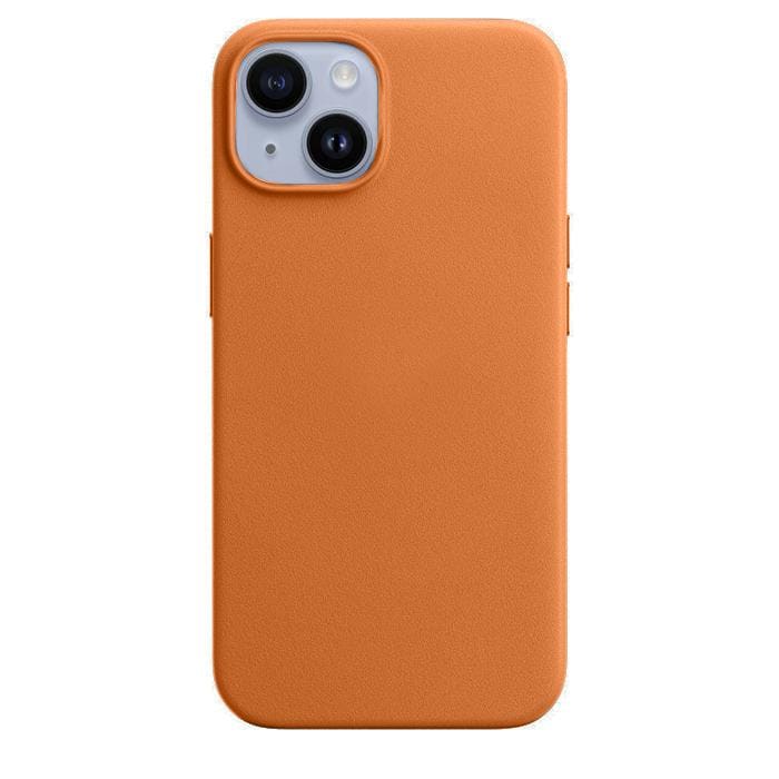 Genuine Leather Case with MagSafe for iPhone 14 Plus – Brown