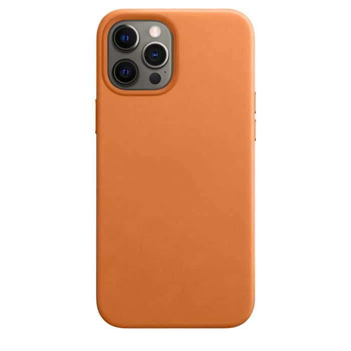 Genuine Leather Case with MagSafe for iPhone 14 Pro – Brown