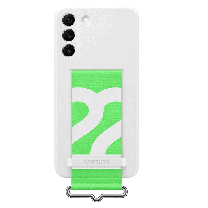 Samsung Silicone Cover with Strap for Galaxy S22 Plus 5G EF-GS906TWEGWW White (Retail Pack)