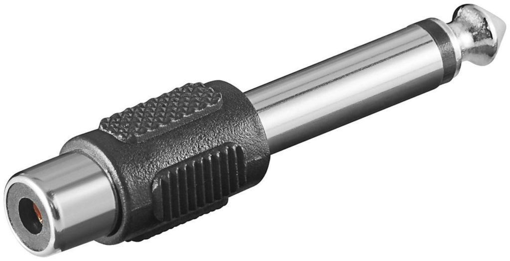 RCA Adapter to Mono AUX Jack, 6.35 mm Male