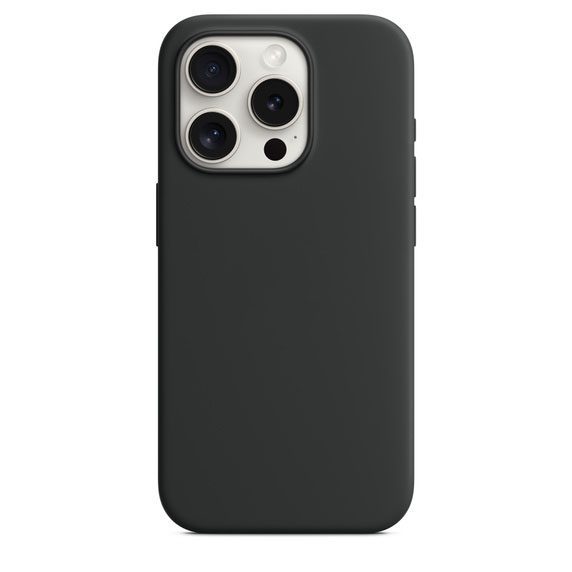 Silicone Case with MagSafe for iPhone 15 Pro Max – Black