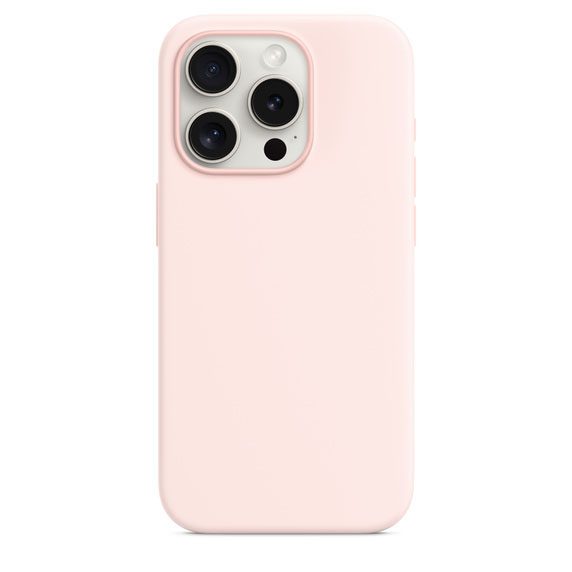 Silicone Case with MagSafe for iPhone 15 Pro Max – Pink