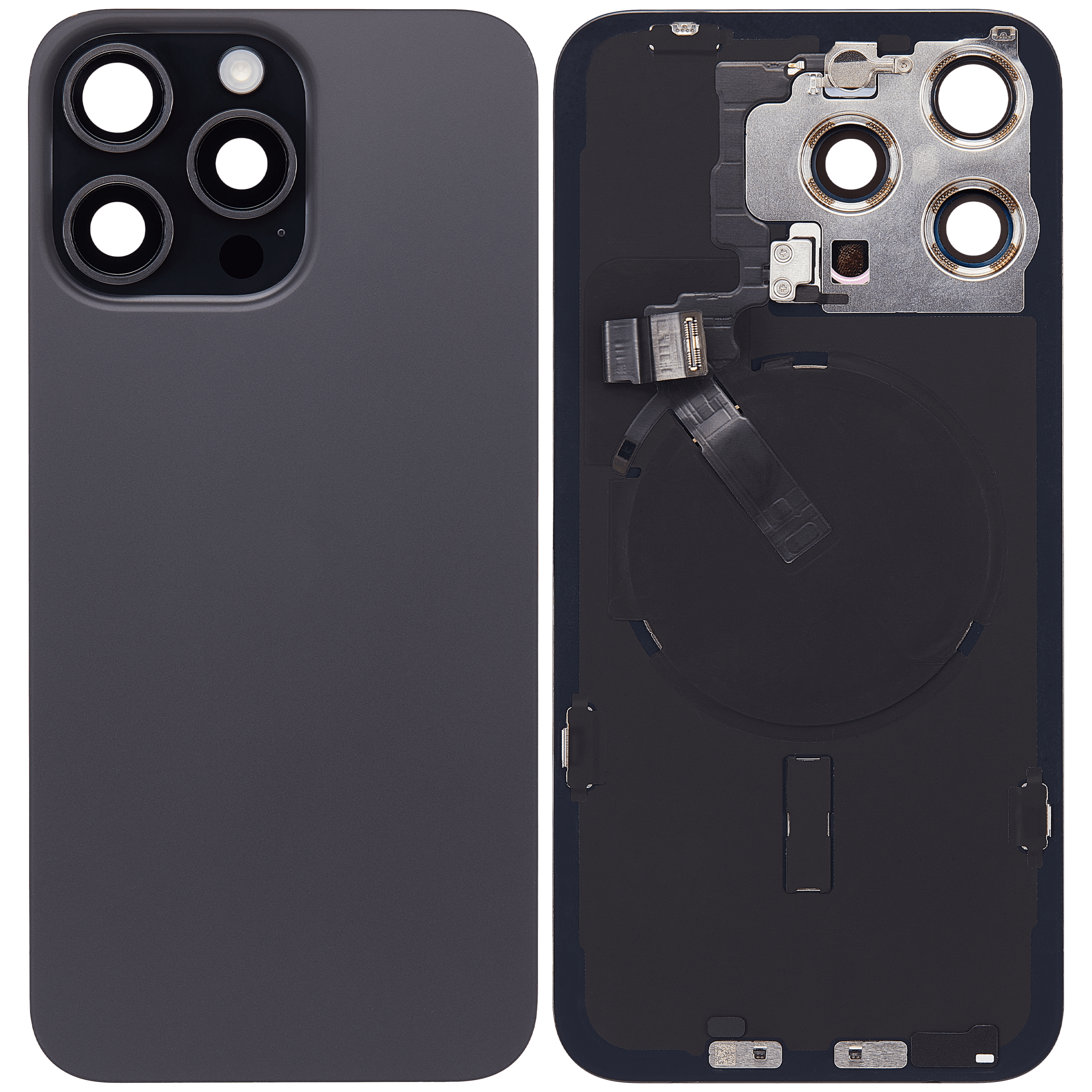 Back Glass + W/Small Component Pre-installed for iPhone 15 Pro (Black Titanium)