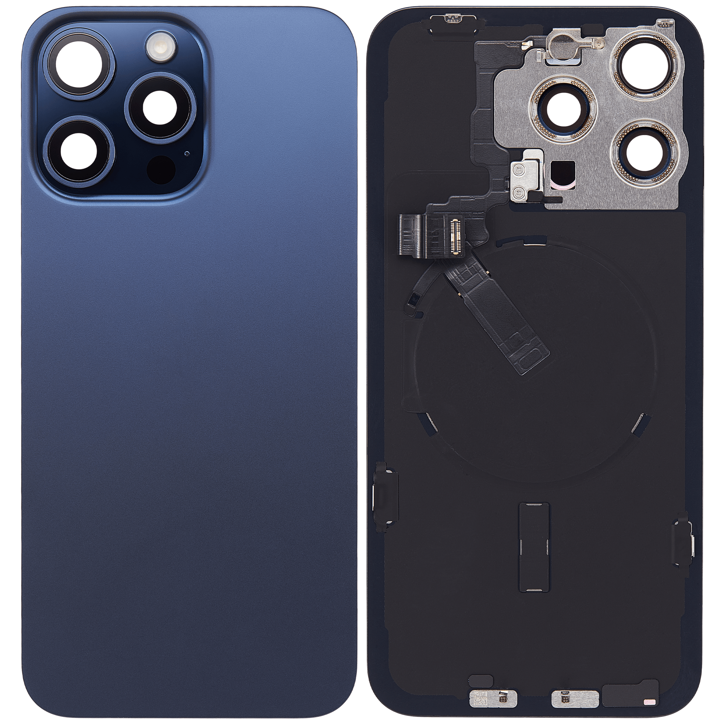 Back Glass + W/Small Component Pre-installed for iPhone 15 Pro (Blue Titanium)