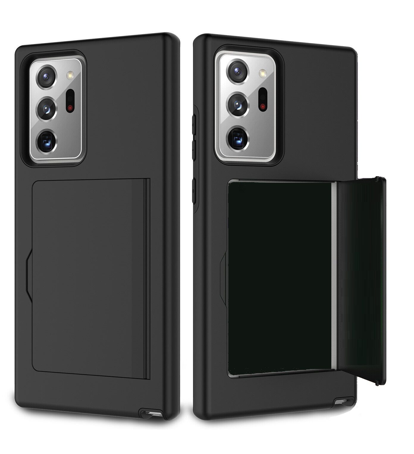 Protective Credit Card Wallet Case for Samsung Galaxy S23 Ultra - Black