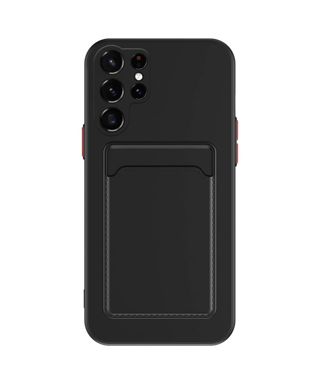 Silicone Shockproof Card Slot Holder Case for Samsung Galaxy S23 Plus - Black