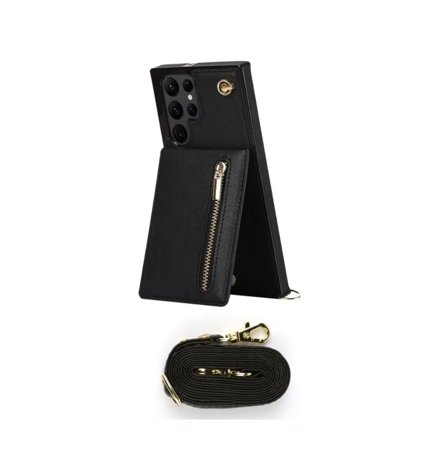 Zipper Wallet Case for Samsung Galaxy S23 Ultra - Black