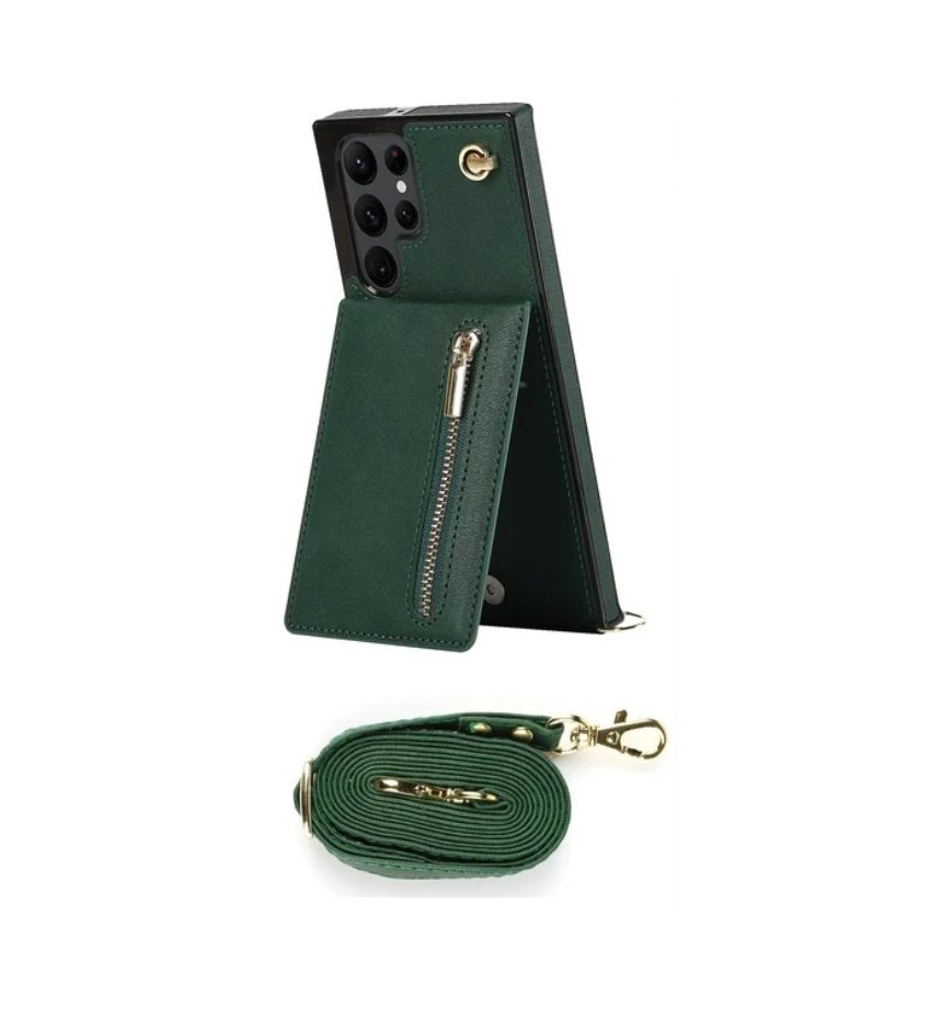Zipper Wallet Case for Samsung Galaxy S23 Ultra - Green