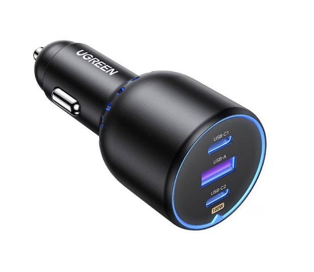 UGREEN 2*USB-C PD+USB-A 130W Fast Car Charger