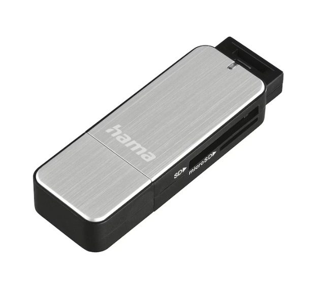 Hama USB 3.0 SD/microSD card reader, silver USB 3.0