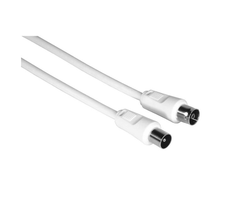 Hama Antenna cable, coax male - coax female, 1.5 m, 75 dB, White 75 dB, Antenna cable