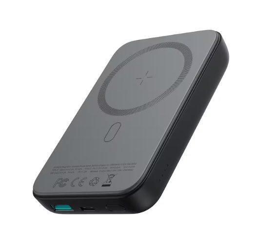 Joyroom 20W Mini magnetic wireless power bank 10000mAh Black With USB to Type-C 0.25m Cable-White (JR-W020)