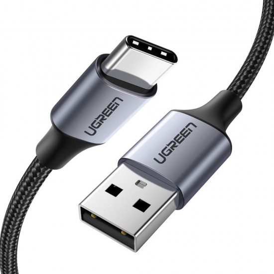 UGREEN USB-A 2.0 to USB-C Cable Nickel Plating Aluminum Braid 1m - Black