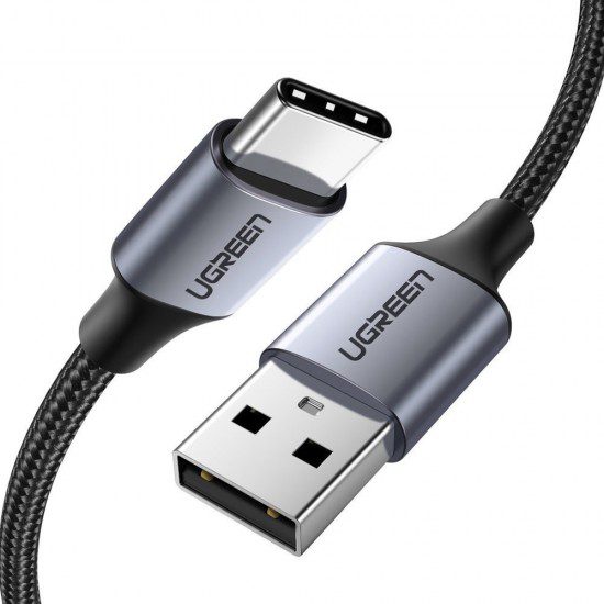 UGREEN USB-A 2.0 to USB-C Cable Nickel Plating Aluminum Braid 2m - Black