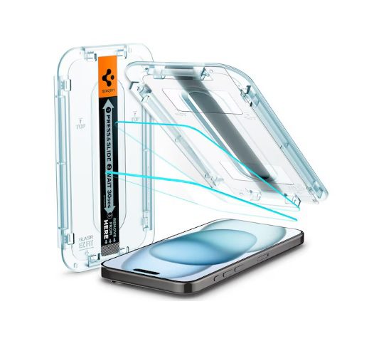 Spigen Glass. TR EZ Fit For iPhone 15 - 2 Piece