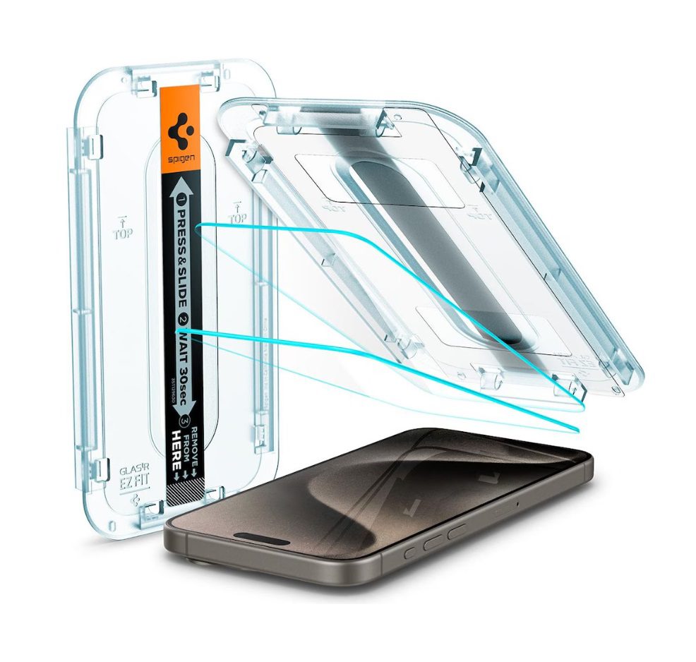 Spigen Glass.TR EZ Fit For iPhone 15 Pro - 2 Piece