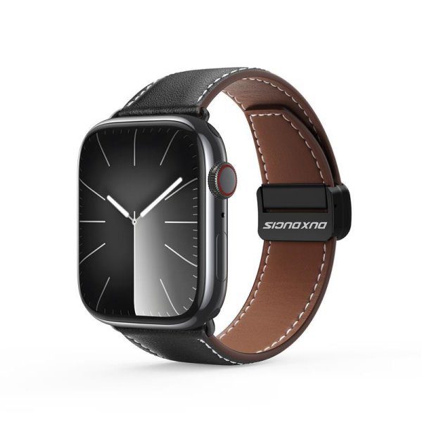 Dux Ducis YA Bracelet For Apple Watch 42 mm / 44 mm / 45 mm / 49 mm Genuine Leather - Black