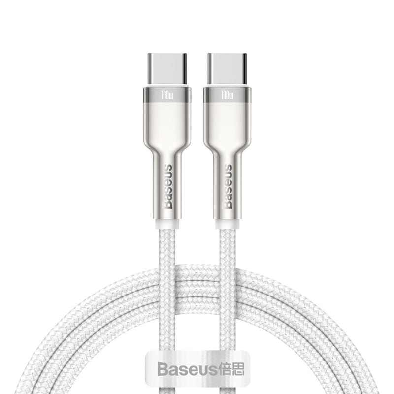 Baseus Cafule Series Metal Data Cable Type-C to Type-C 100W 2m - White (CATJK-D02)