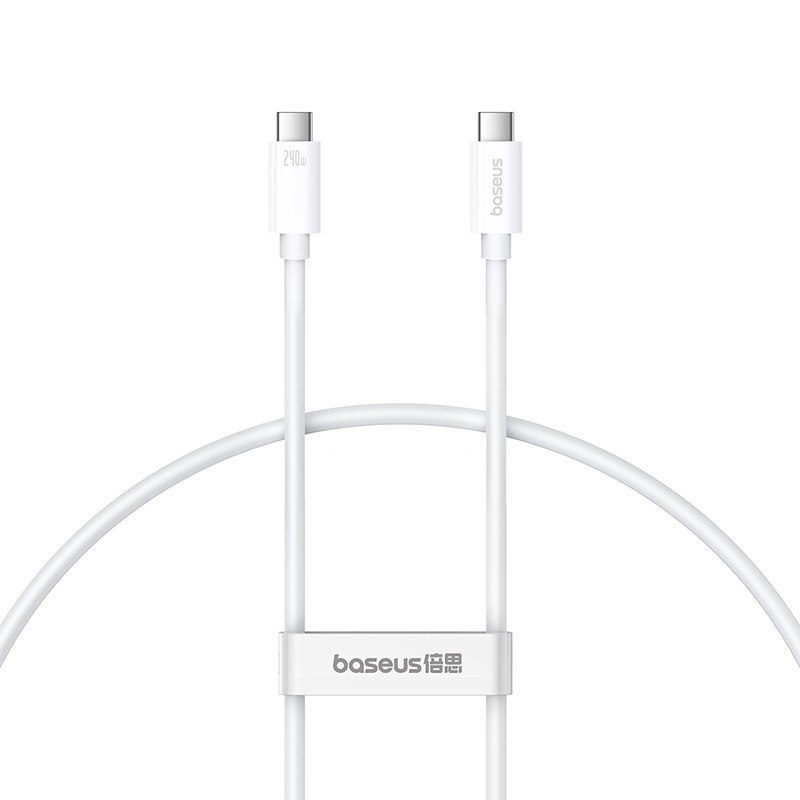 Baseus Superior Series 2 USB4 Full-Function Fast Charging Cable Type-C to Type-C 240W 1m - Moon White (P10365200211-02)