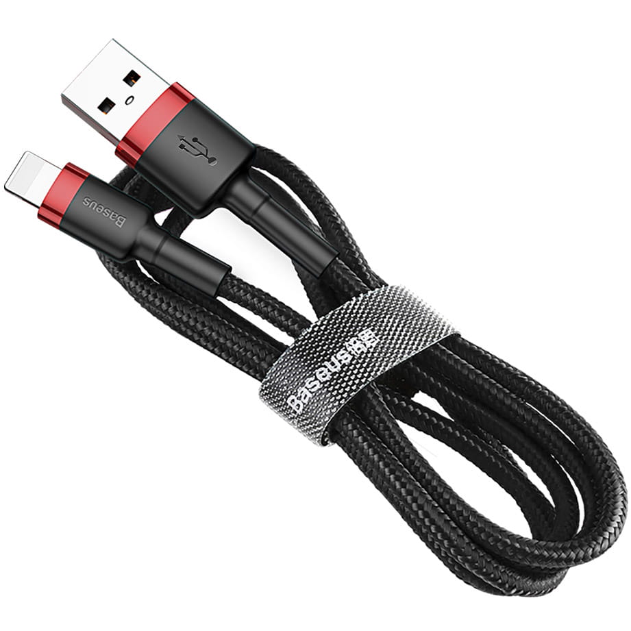 Baseus cafule Cable USB For iP 2.4A 1m - Red Black (CALKLF-B19)
