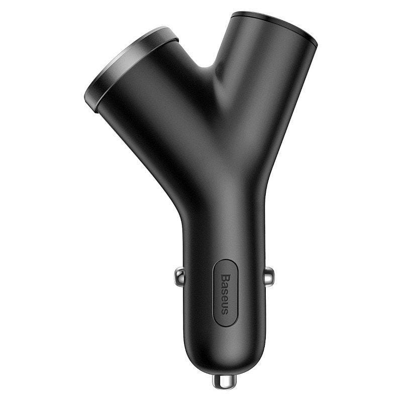 Baseus Y type dual USB+cigarette lighter extended car charger - Black (CCALL-YX01)