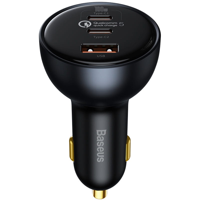 Baseus Qualcomm Quick Charge 5 Technology Multi-Port Fast Charge Car Charger C+C+U 160W set - Gray (TZCCZM-0G)