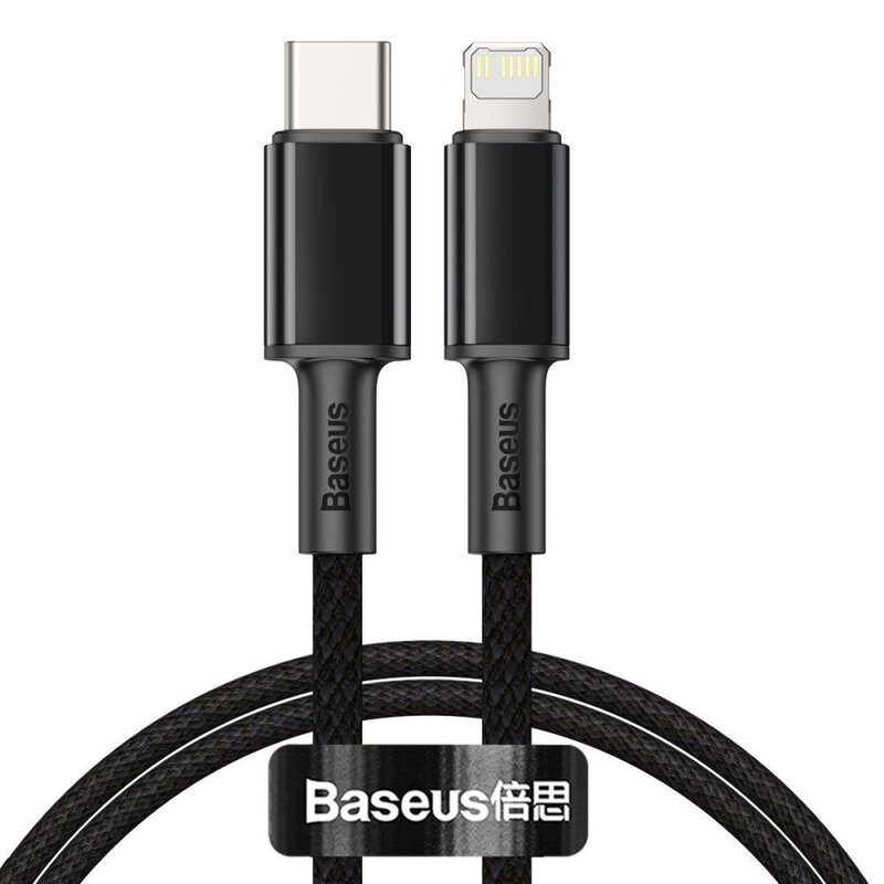 Baseus High Density Braided Fast Charging Data Cable Type-C to iP PD 20W 1m - Black (CATLGD-01)