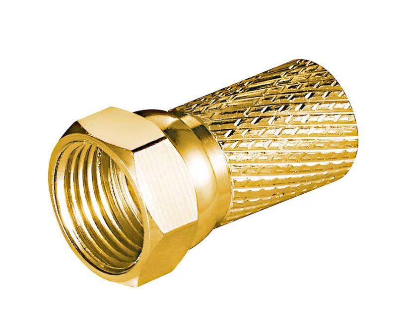 Goobay Twist-On F-Connector Plugs and Connectors - Gold