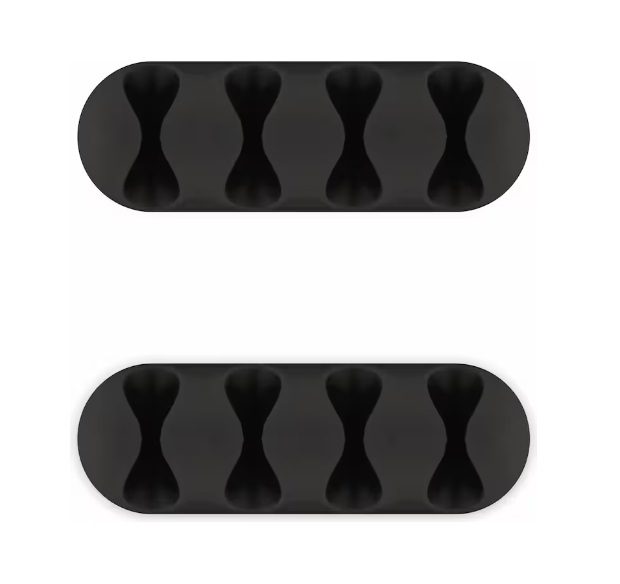 Goobay Set of 2 Cable Management 4-Slots - Black