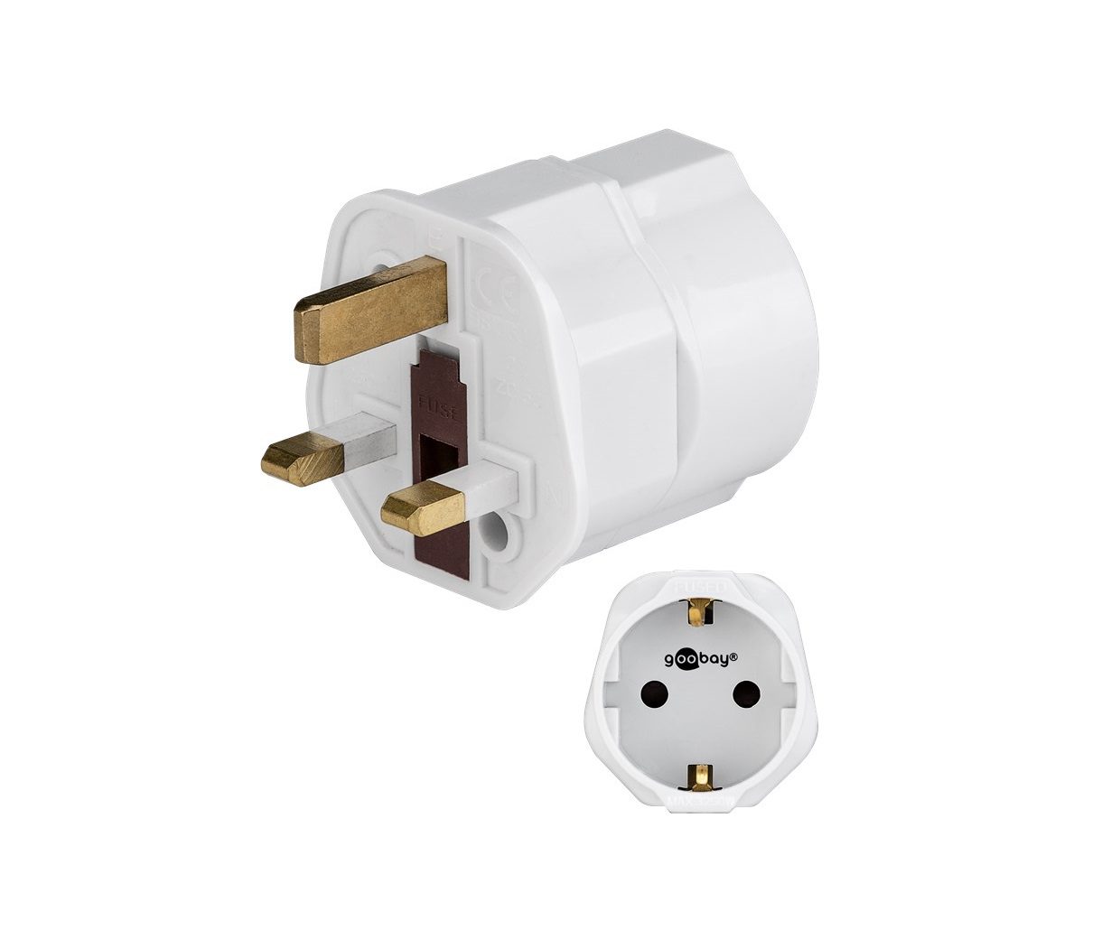 Goobay Protective contact socket Power Adapter - White