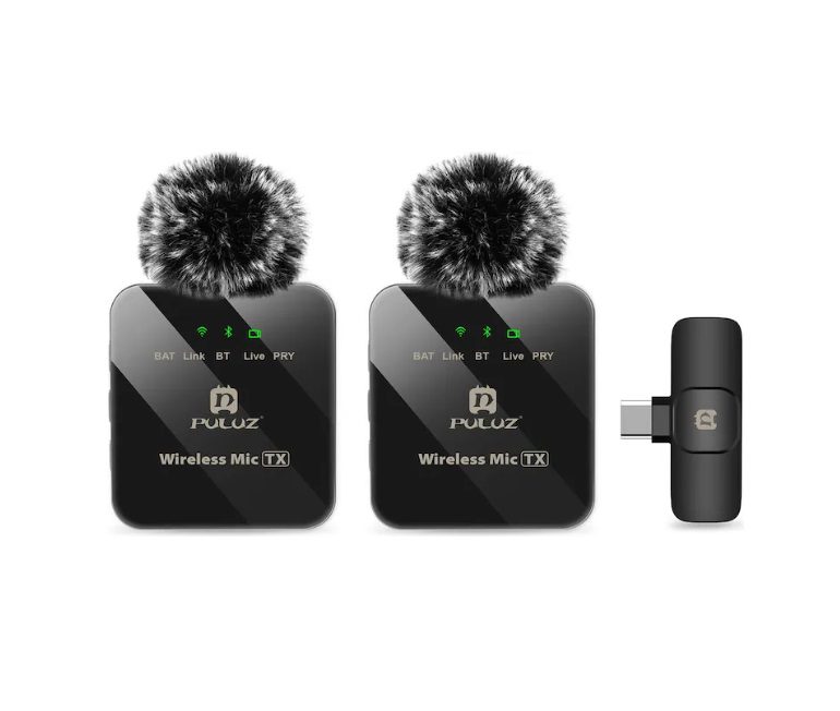 Puluz Dual Lavalier Microphone USB-C - Clip-On Lapel Mic