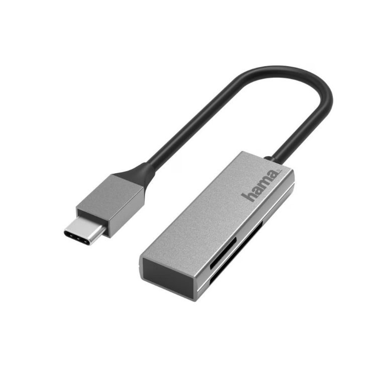 Hama USB-C Memory Card Reader – High-Speed USB-C 3.1 Gen 1