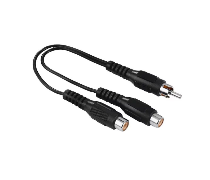 Hama Subwoofer Audio Adapter – RCA Plug to Dual RCA Couplings