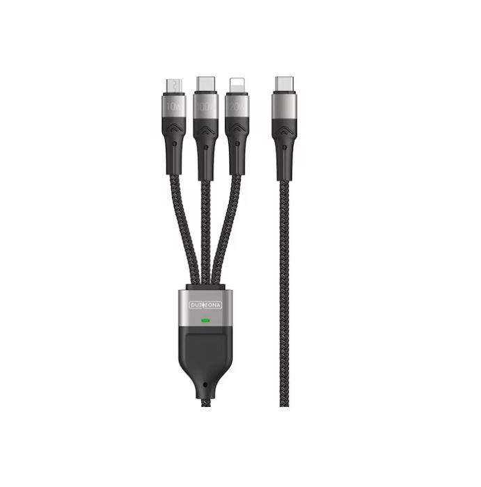 Duzzona 3-in-1 USB Charging Cable (1.30m) – Universal & Reliable Charging