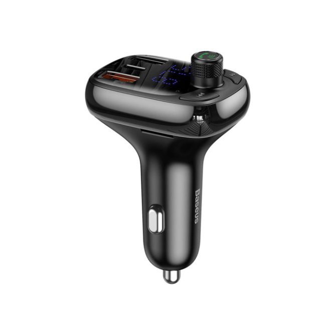 Baseus T-Shaped S-13 Bluetooth MP3 Car Adapter – Fast Charging Edition (CCMT000101) - Black