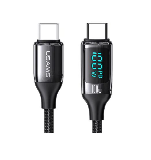 Usams U78 Type-C To Type-C PD 100W PD Fast Charging & Data Cable 3m (SJ559USB01) - Black