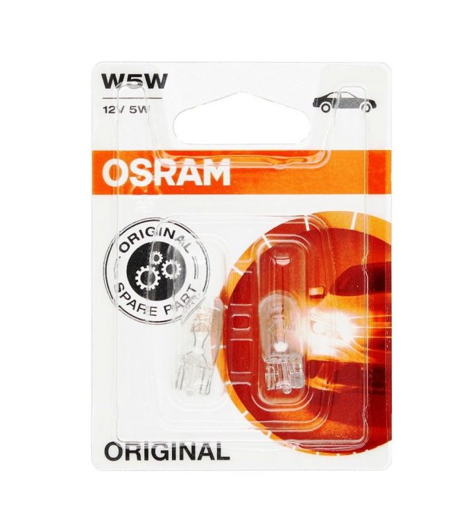 OSRAM 2825 Klar W5W 12V 5W W2, 1x9,5d Standlicht - (2 pcs)