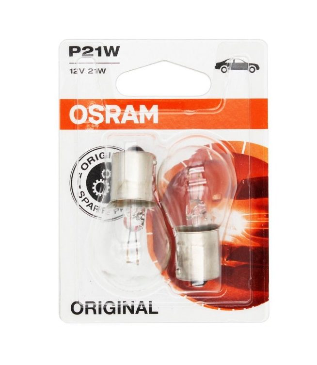 OSRAM 7506 Standard Klar 12V 21W BA15s Blinker Lamp - (2 pcs)