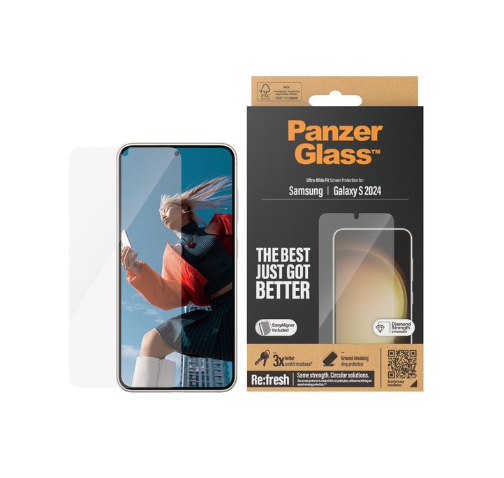 PanzerGlass Ultra-Wide Fit Screen Protection (1 Piece) For Galaxy S24