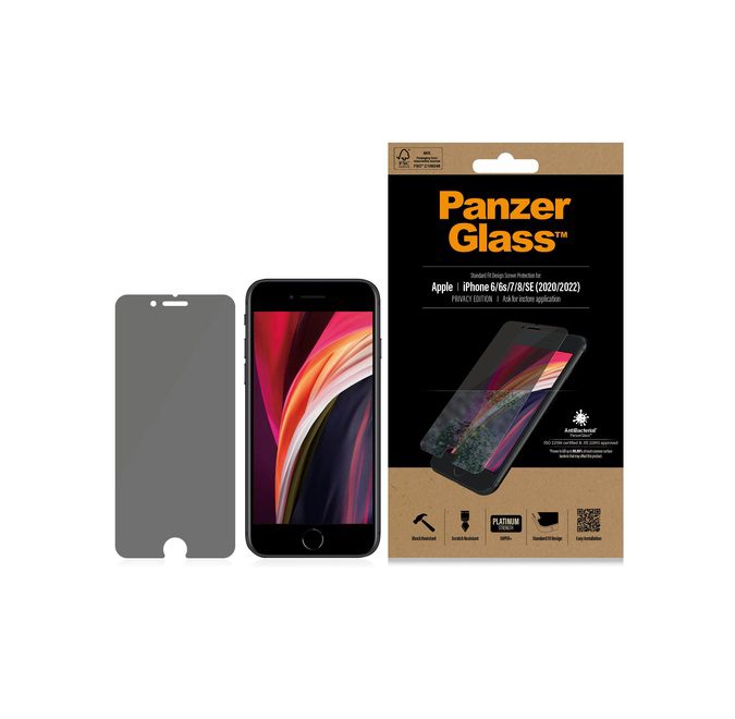 PanzerGlass Privacy Screen Protector (1 Piece) For iPhone 7, iPhone SE, iPhone 6s, iPhone 8, iPhone 6