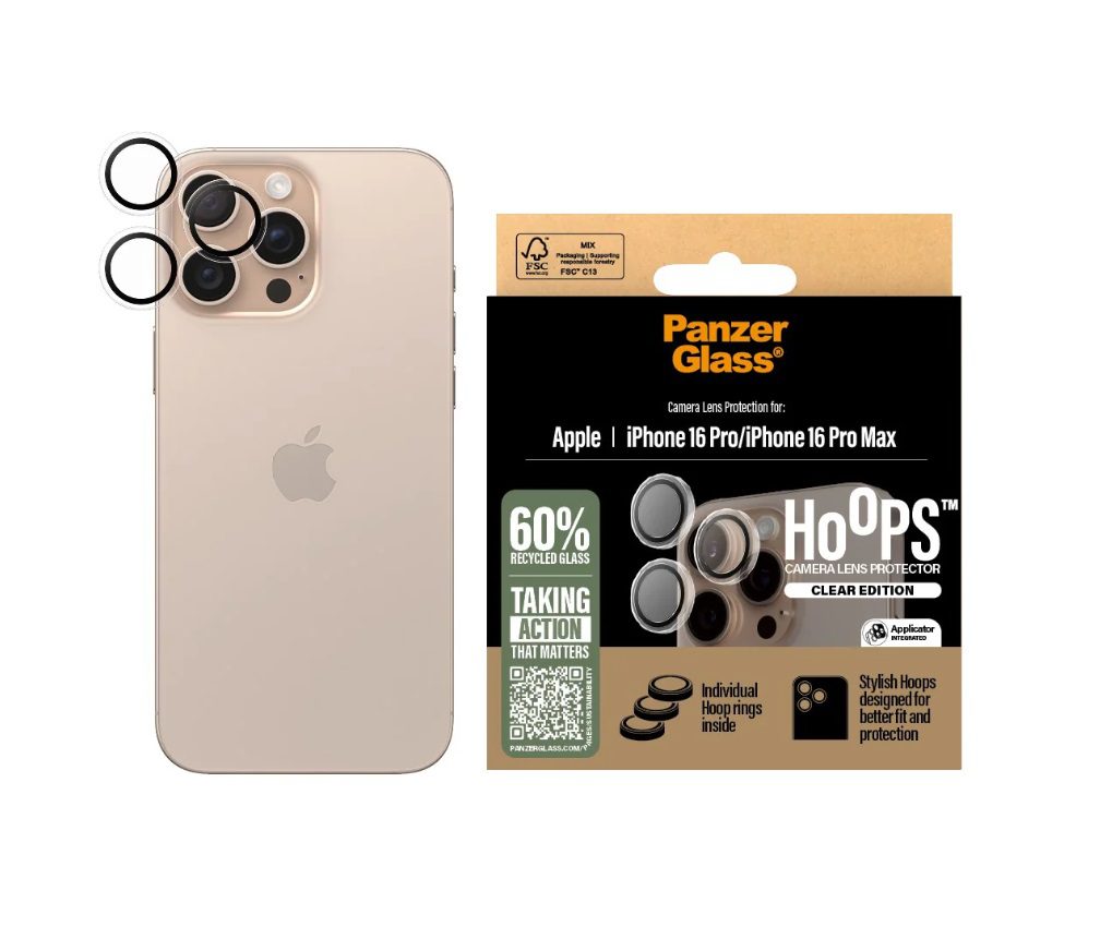 PanzerGlass Hoops Transparent Lens Protector (1 Piece) For iPhone 16 Pro
