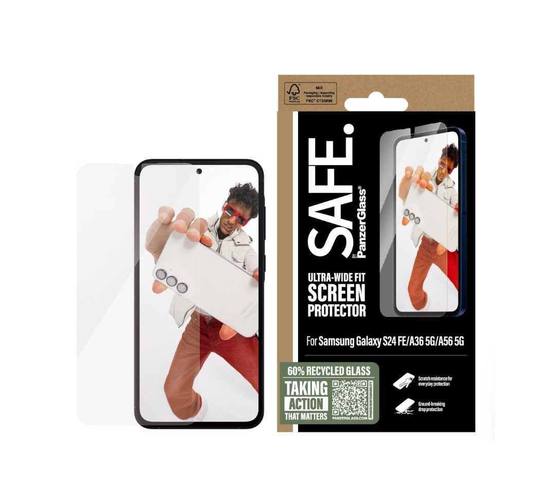 PanzerGlass SAFE. Screen Protector (1 Piece), Galaxy S24 FE, Galaxy A56, Galaxy A36