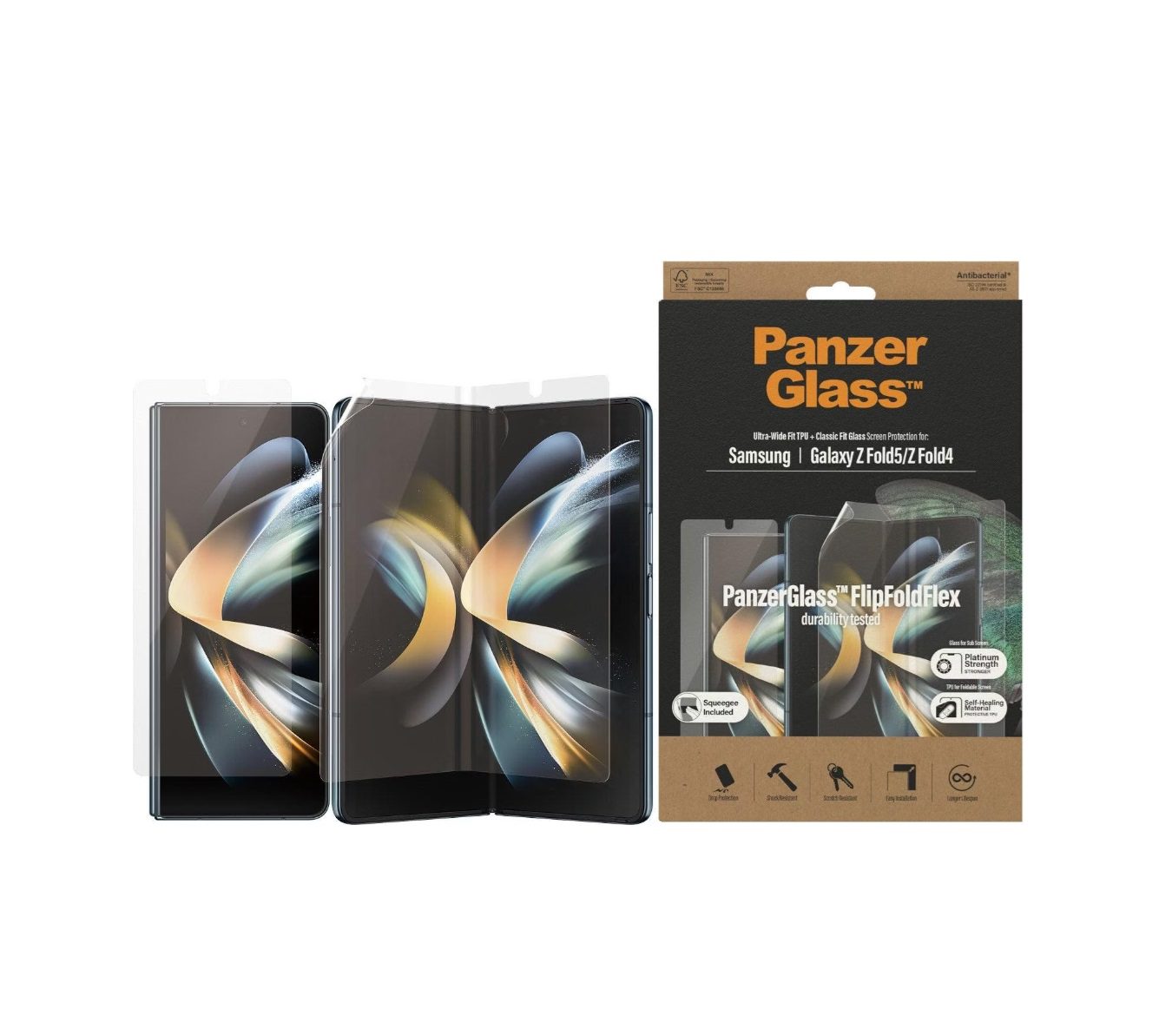 PanzerGlass Ultra-Wide Fit Screen Protector (1 Piece), Galaxy Z Fold4, Galaxy Z Fold5