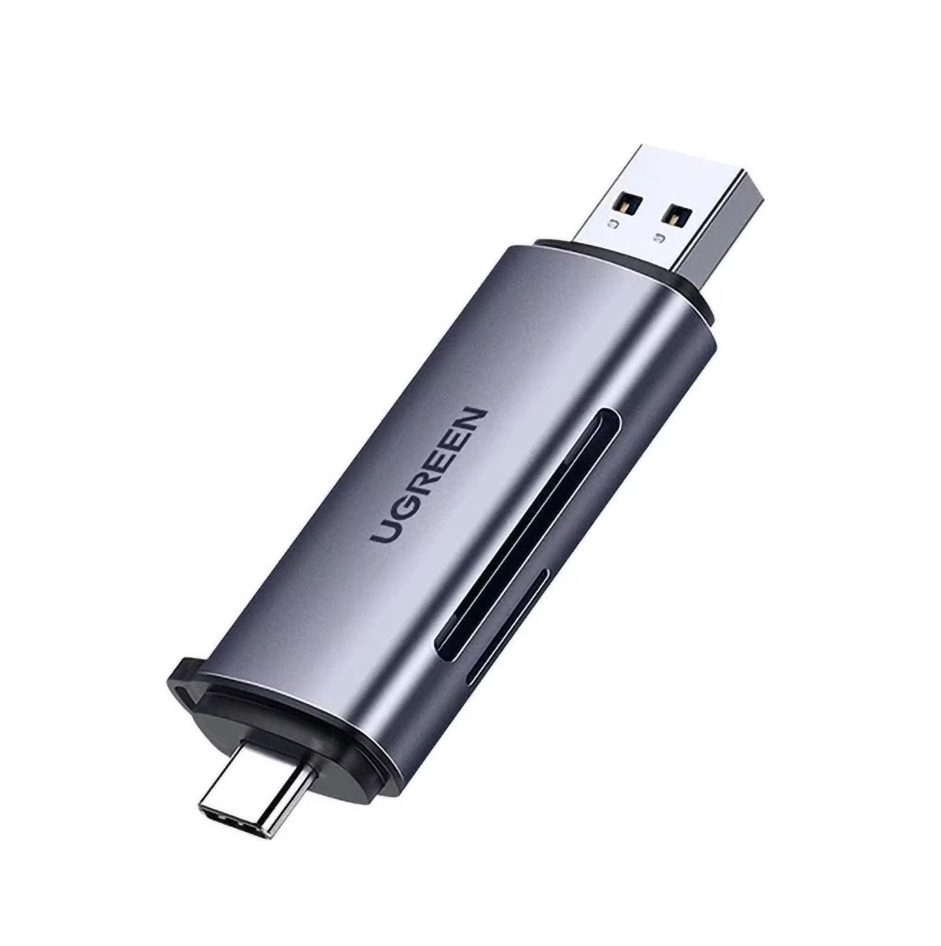 UGREEN USB-C & USB-A to SD/TF Card Reader – Silver